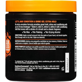 lets jam extra hold conditioning and shine gel for strong hold sleek styling and frizz free shiny hair