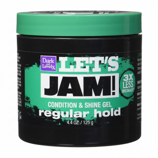 lets jam condition and shine gel regular hold for smooth defined shiny and frizz free hair styling gel