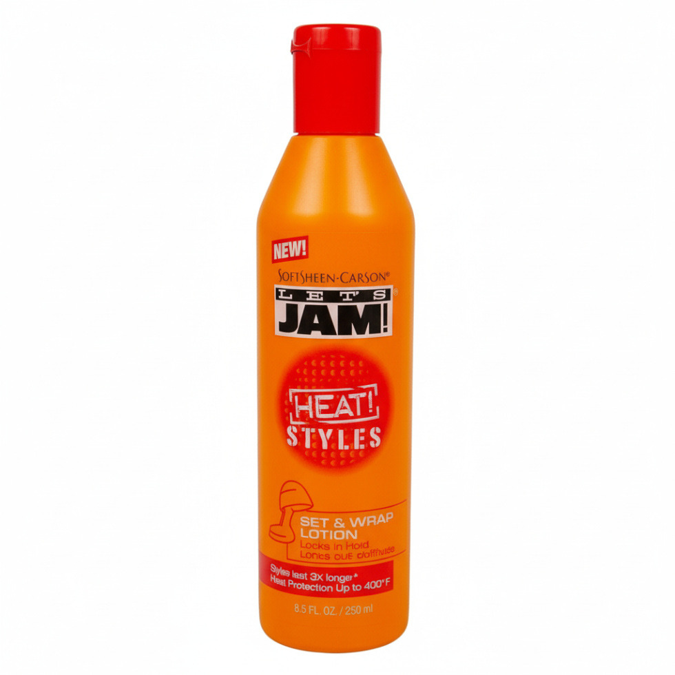 lets jam heat styles set and wrap lotion for heat protection long hold and smooth shiny styled hair