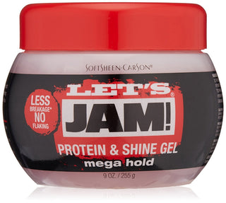 lets jam protein and shine gel for strong hold smooth styling and frizz free shiny hair styling gel