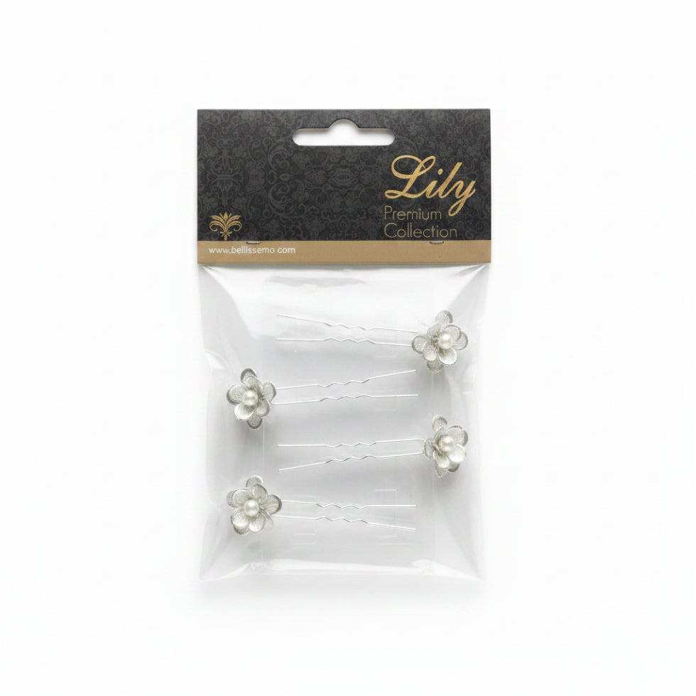 lily premium collection flower hair pin elegant floral hair clip for women hairstyle accessory