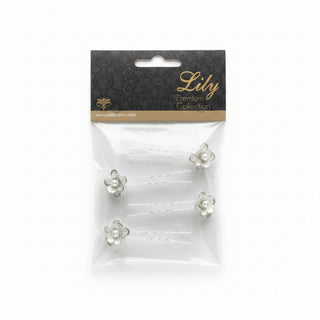 lily premium collection flower hair pin elegant floral hair clip for women hairstyle accessory