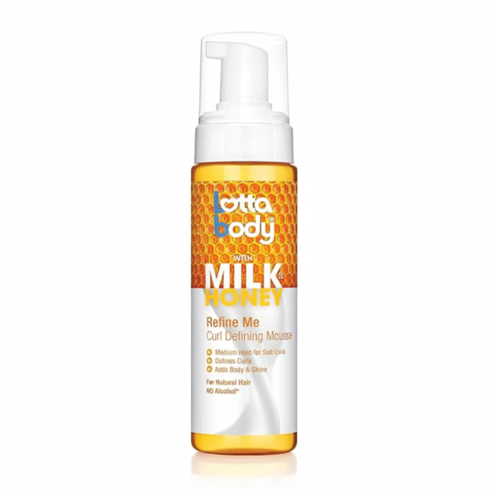 Lotta Body curl defining mousse milk honey medium hold soft curls frizz control styling foam 207ml