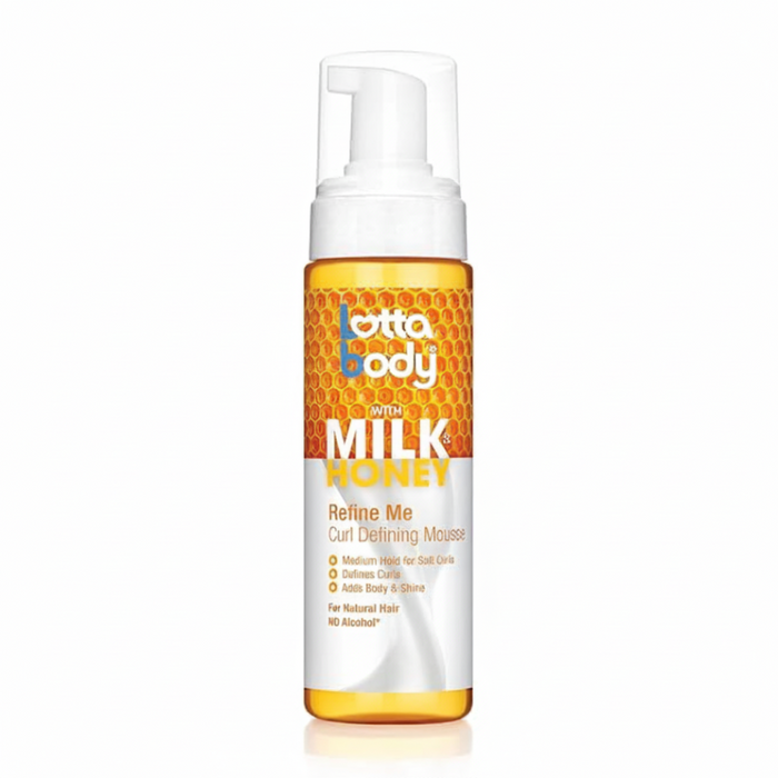 Lotta Body curl defining mousse milk honey medium hold soft curls frizz control styling foam 207ml