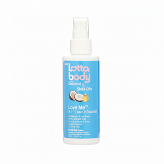 Lotta Body 5 in 1 leave in treatment coconut shea oils detangle shine heat protection hair care 5.1oz
