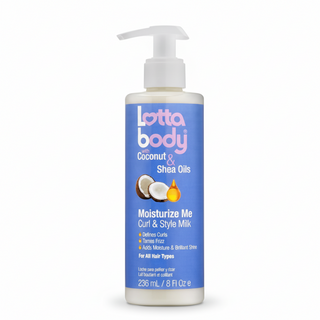 Lotta Body curl style milk coconut shea oils define curls shine moisture frizz control hair cream 8oz