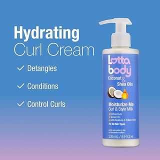 Lotta Body With Coconut & Shea Oils Moisturize Me Curl & Style Milk 8oz | Defines Curls & Adds Shine