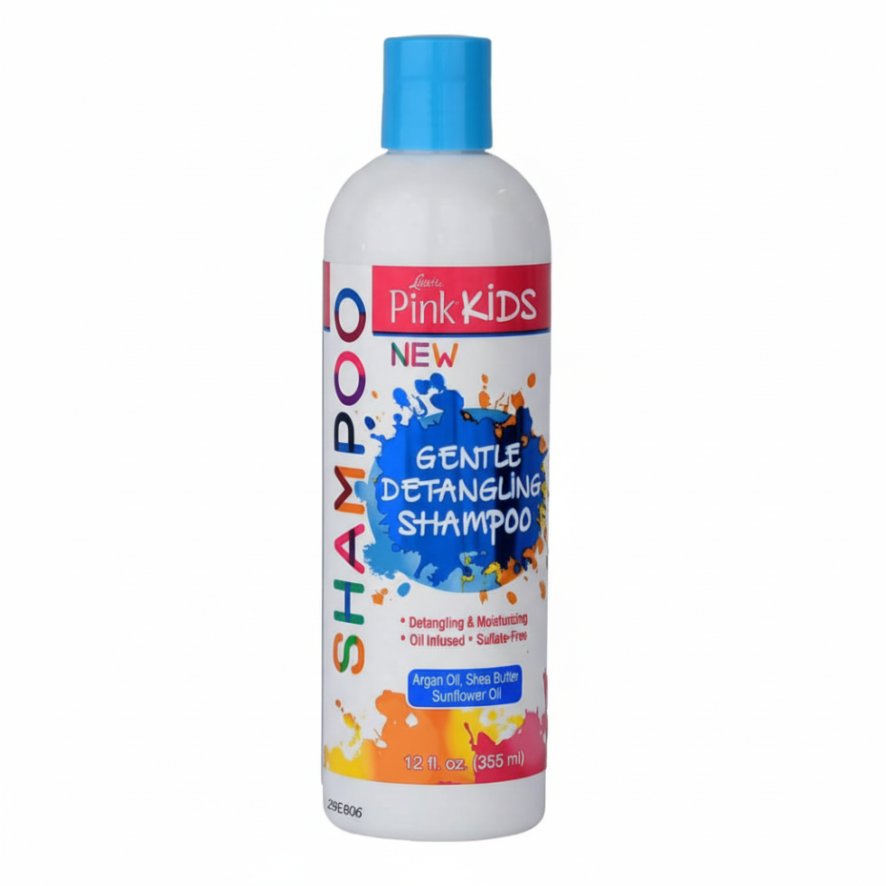 lusters pink kids gentle detangling shampoo hydrate detangle nourish soft smooth manageable kids hair care 355ml