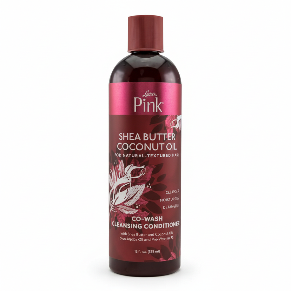 lusters pink shea butter coconut oil detangling co wash clean condition hydrate soft manageable curly natural hair 355ml