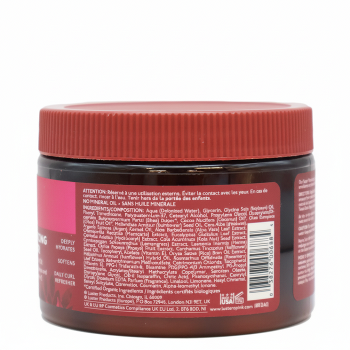 lusters pink shea butter coconut oil curl definer moisturize define curls frizz control soft shiny bouncy natural curly hair cream 11oz