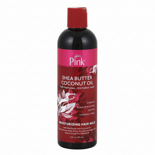 lusters pink shea butter coconut oil moisturizing hair milk hydrate frizz control soft shiny manageable natural hair leave in treatment 12oz