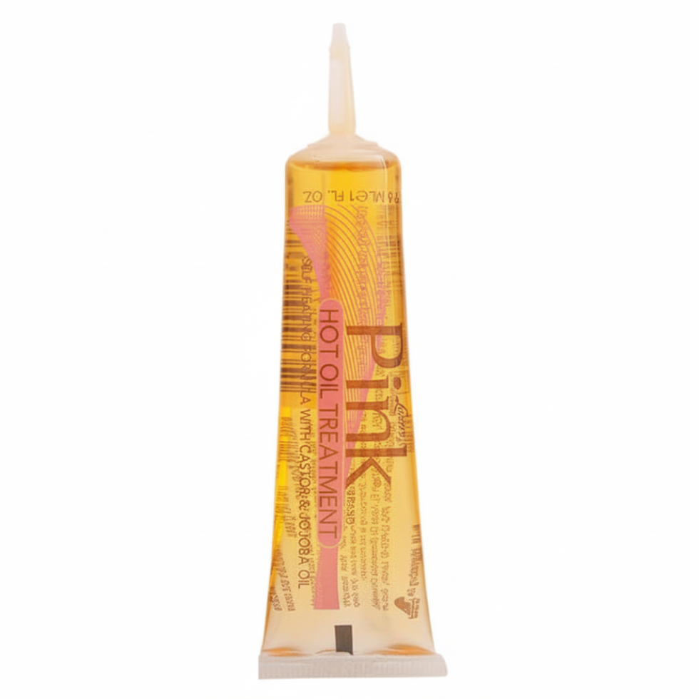 lusters pink hot oil treatment repair moisturize strengthen hair deep conditioning dry damaged hair care 1oz