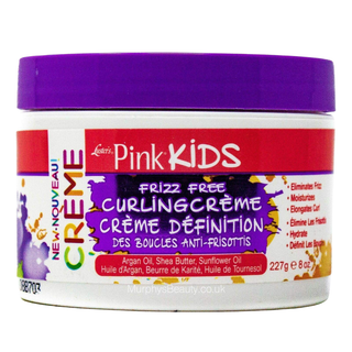 lusters pink kids frizz free curling creme define hydrate control curls soft shiny smooth manageable kids curly hair care 227g