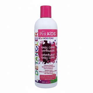 lusters pink kids easy comb detangler moisturizes curly hair tangle free soft smooth manageable kids hair care spray 12oz