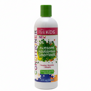 lusters pink kids awesome nourishing conditioner hydrate detangle soft shiny smooth manageable kids curly hair care 355ml