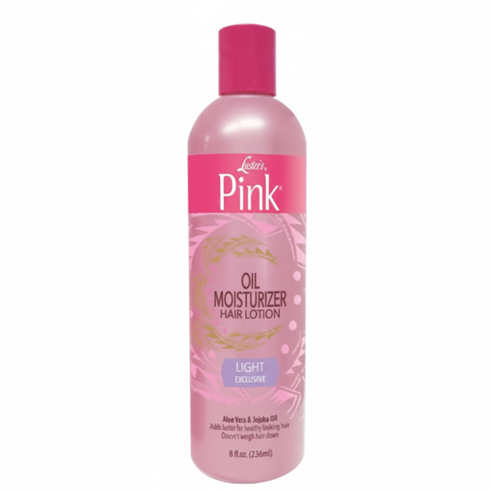 lusters pink light oil moisturizer hair lotion hydrate shine soft smooth frizz control lightweight hair care 8oz