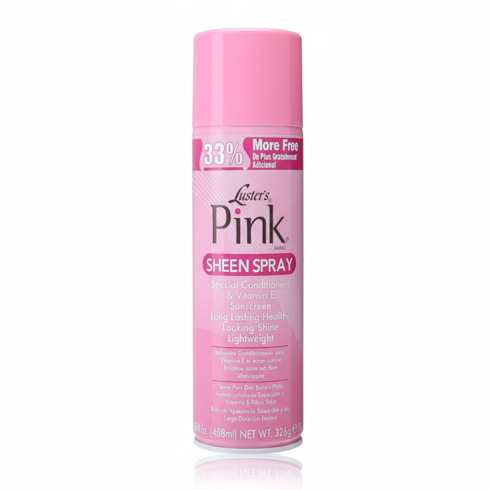lusters pink sheen spray adds shine moisture protects hair lightweight frizz control soft glossy healthy hair 15.5oz