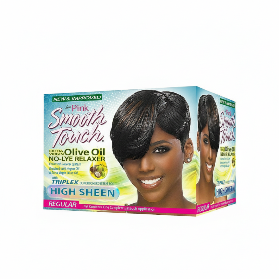 lusters pink smooth touch olive oil no lye relaxer regular strength single application kit smooth soft manageable hair treatment