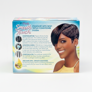 lusters pink smooth touch olive oil no lye relaxer regular strength single application kit smooth soft manageable hair treatment