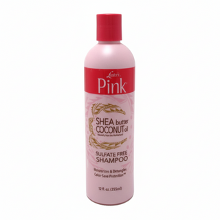 lusters pink shea butter coconut oil sulfate free shampoo moisture care hydrate soft shiny smooth healthy hair 355ml