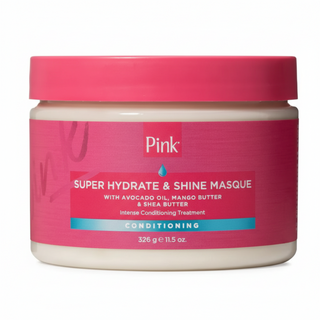 lusters pink super hydrate shine masque deep conditioning hair treatment intense moisture repair soft shiny healthy hair mask 11.5oz