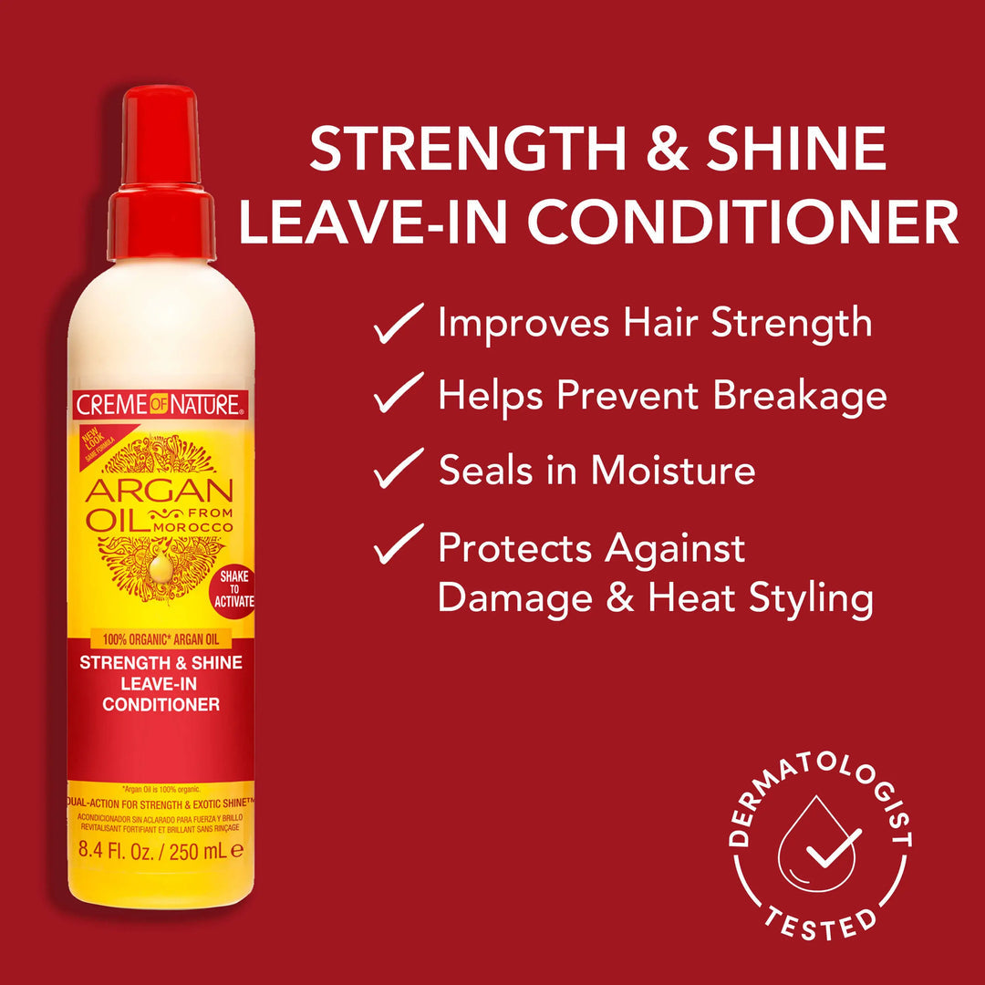 Creme Of Nature Après-shampooing sans rinçage Force et brillance 250 ml/8,45 oz