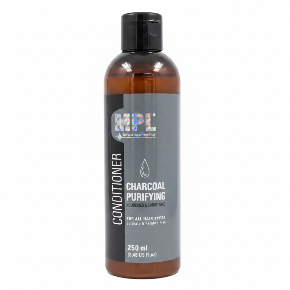 mpl charcoal purifying conditioner 250ml for detox scalp cleansing smooth soft healthy hair