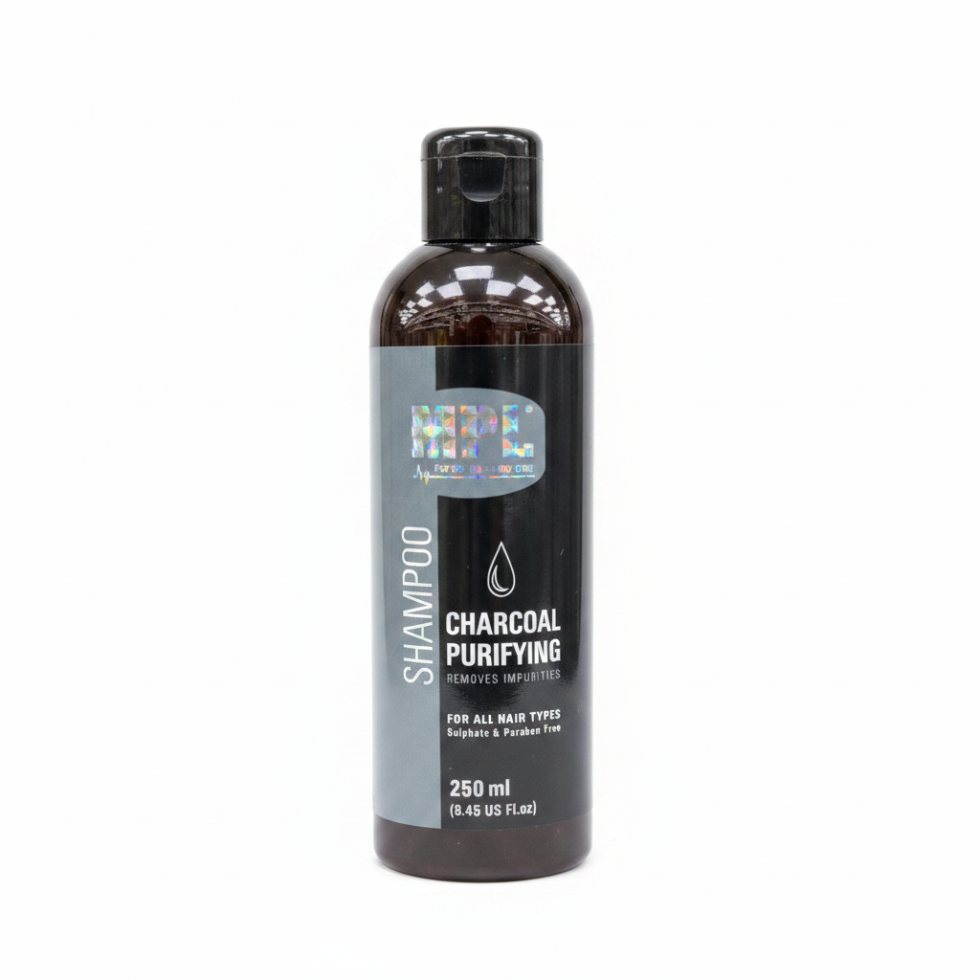 mpl charcoal purifying shampoo 250ml for detox scalp cleansing smooth soft healthy hair