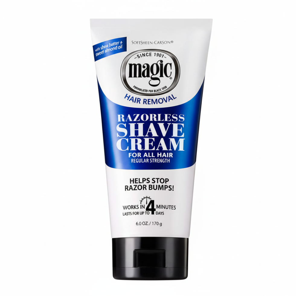 magic hair removal razorless shave cream 6oz regular strength smooth skin no razor stop razor bumps hair removal grooming product