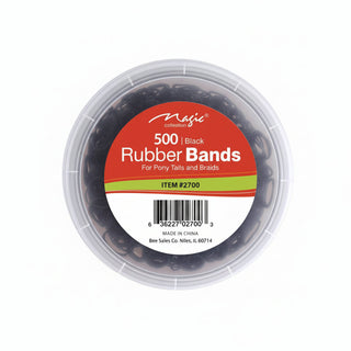 magic collection black rubber bands no 2700 for ponytails and braids hair styling bands