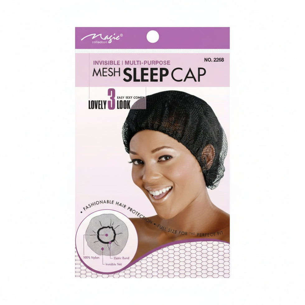 magic collection mesh sleep cap 2268 breathable lightweight overnight hair protection cap for reducing frizz and maintaining hairstyles