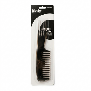 Magic Collection rake handle styling comb 2414 for detangling hair control and textured curly hair styling care