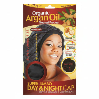 magic collection super jumbo day night cap 3015bla argan oil treated hair protection sleep cap