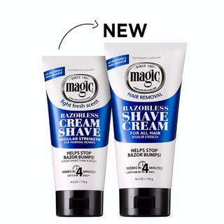 magic hair removal razorless shave cream 6oz regular strength smooth skin no razor stop razor bumps hair removal grooming product
