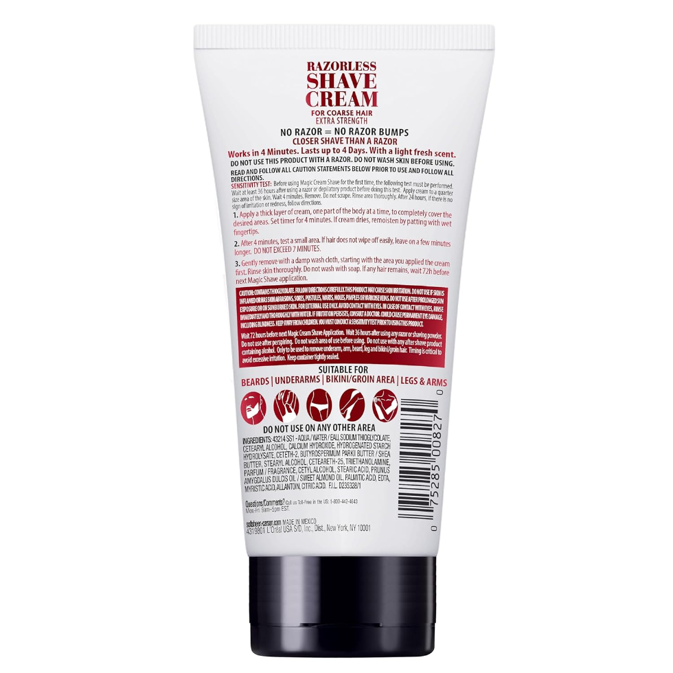 magic hair removal razorless shave cream extra strength 6oz smooth skin no razor coarse hair removal stop razor bumps grooming care product
