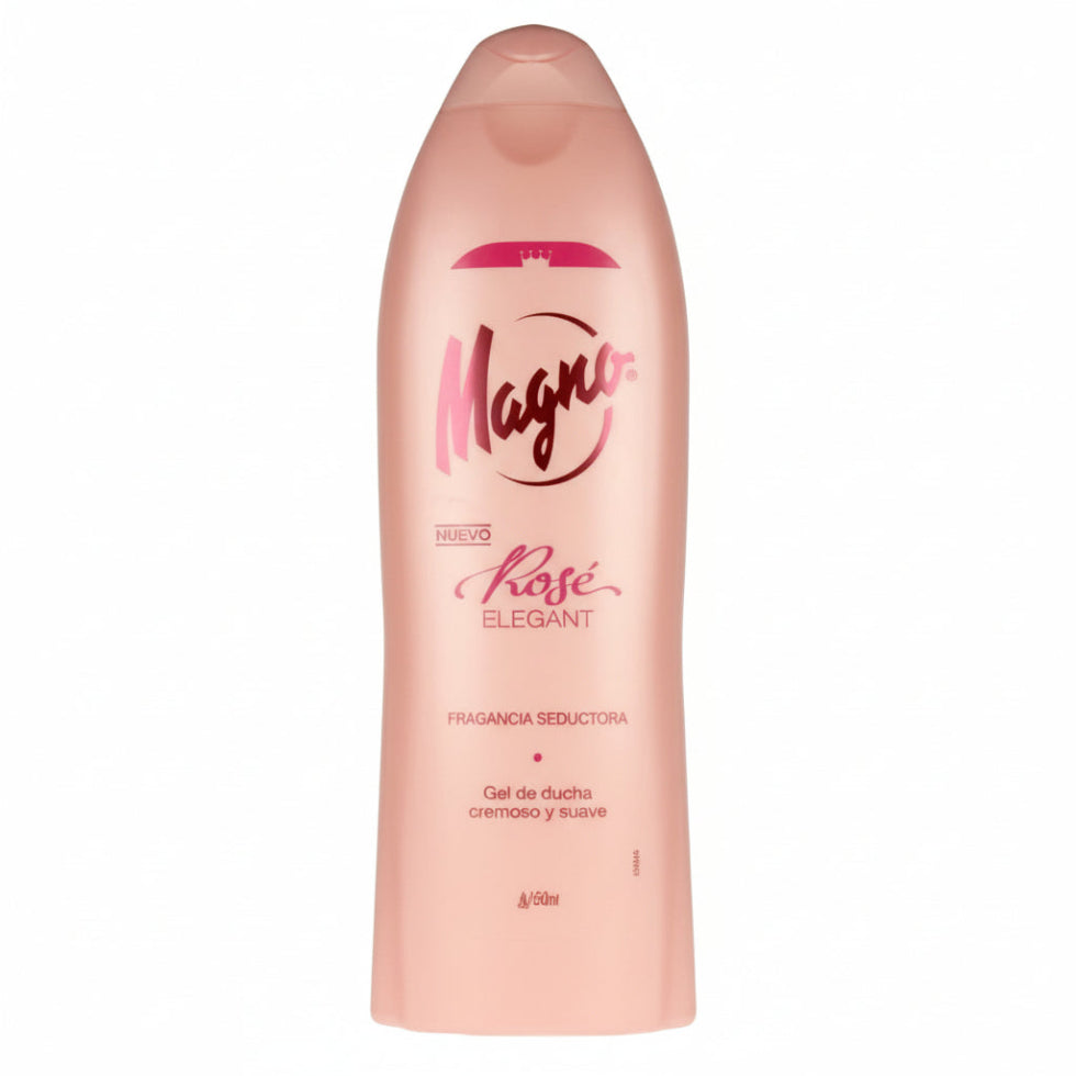 Magno Rose Elegant Shower Gel 550ml luxurious hydrating body wash for soft rose scented skin
