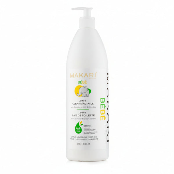 Makari Bebe 2-in-1 Cleansing Milk 1000ml | Gentle Baby Cleanser & Hydration
