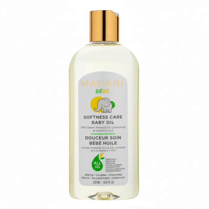 Makari bebe baby oil 250ml gentle moisturizing soft smooth hydrated baby skin care oil