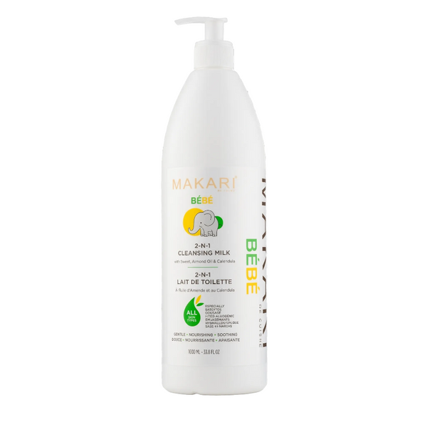 Makari Bebe Cleansing Milk 1000ml | Gentle Baby Hydration Cleanser