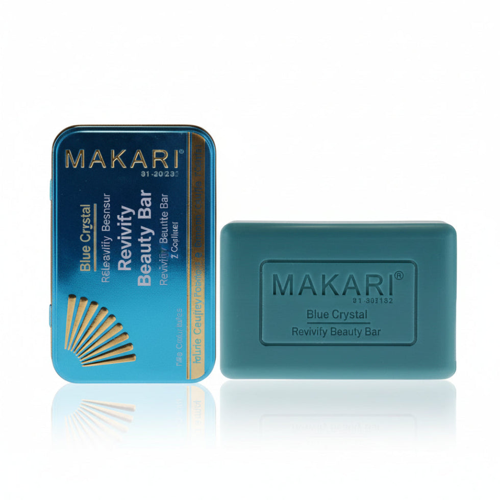 Makari blue crystal beauty bar 200g brightening soap even skin tone cleansing bar smooth skin