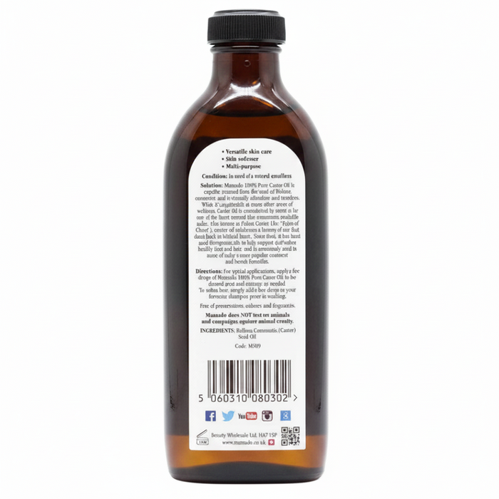 Mamado 100% pure West Indian castor oil 150ml hair growth and skin care oil for scalp nourishment stronger hair and deep moisturization