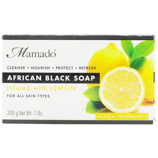 Mamado african black soap with lemon 200g deep cleansing and brightening soap for clear smooth healthy skin
