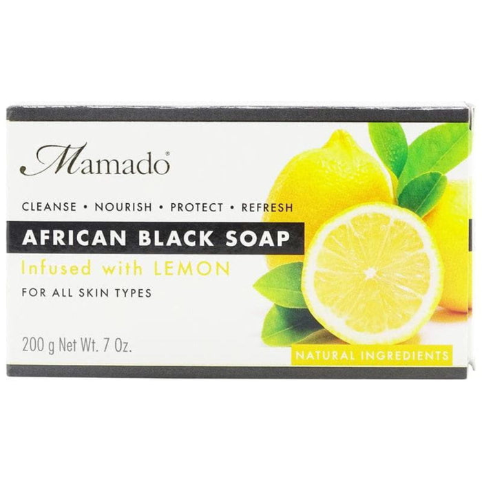 Mamado african black soap with lemon 200g deep cleansing and brightening soap for clear smooth healthy skin