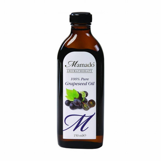 Mamado 100% pure grapeseed oil 150ml for skin hair aromatherapy and light cooking use for hydration softness and natural glow