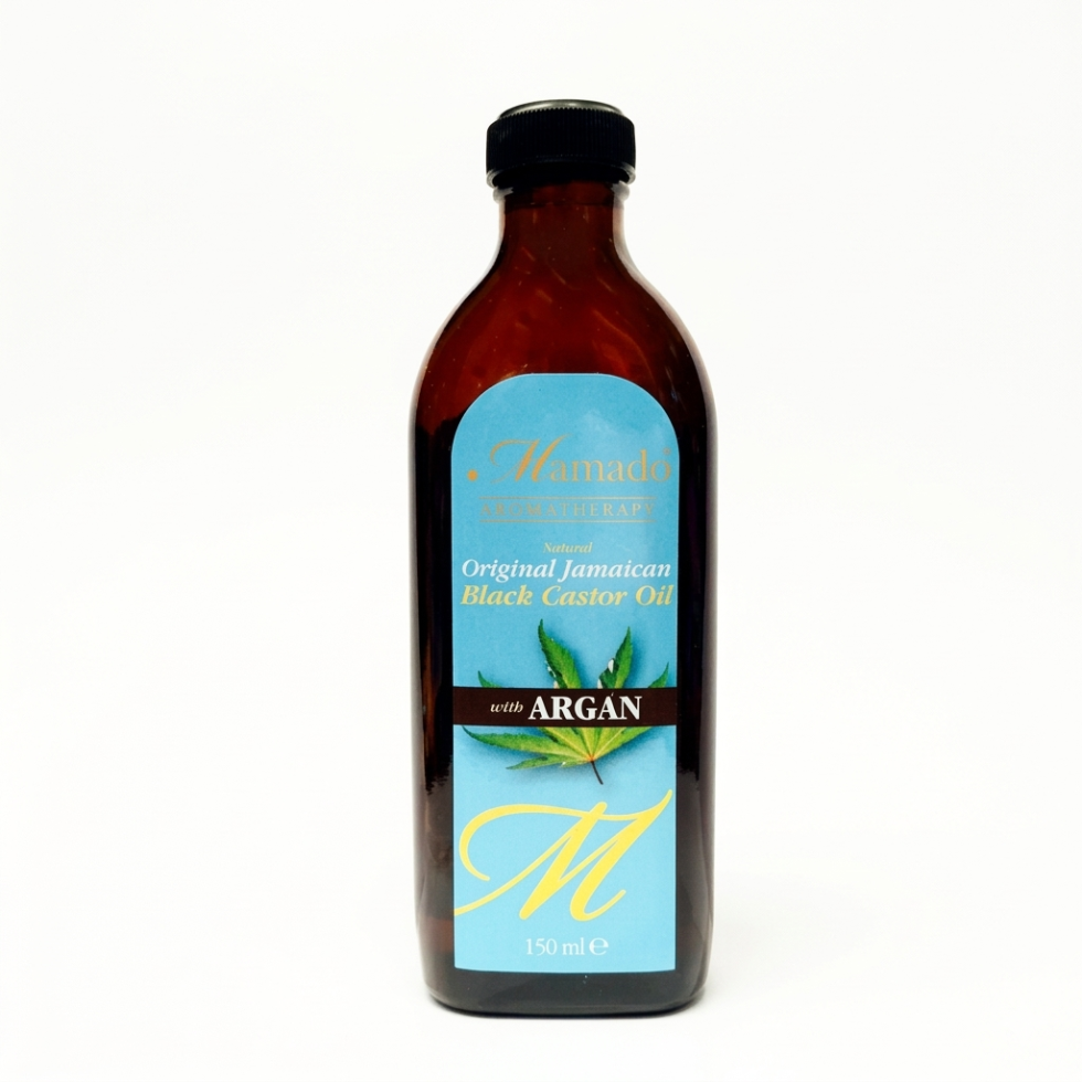 Mamado Jamaican black castor oil with argan 150ml nourishing hair skin and nail care oil for moisture and shine