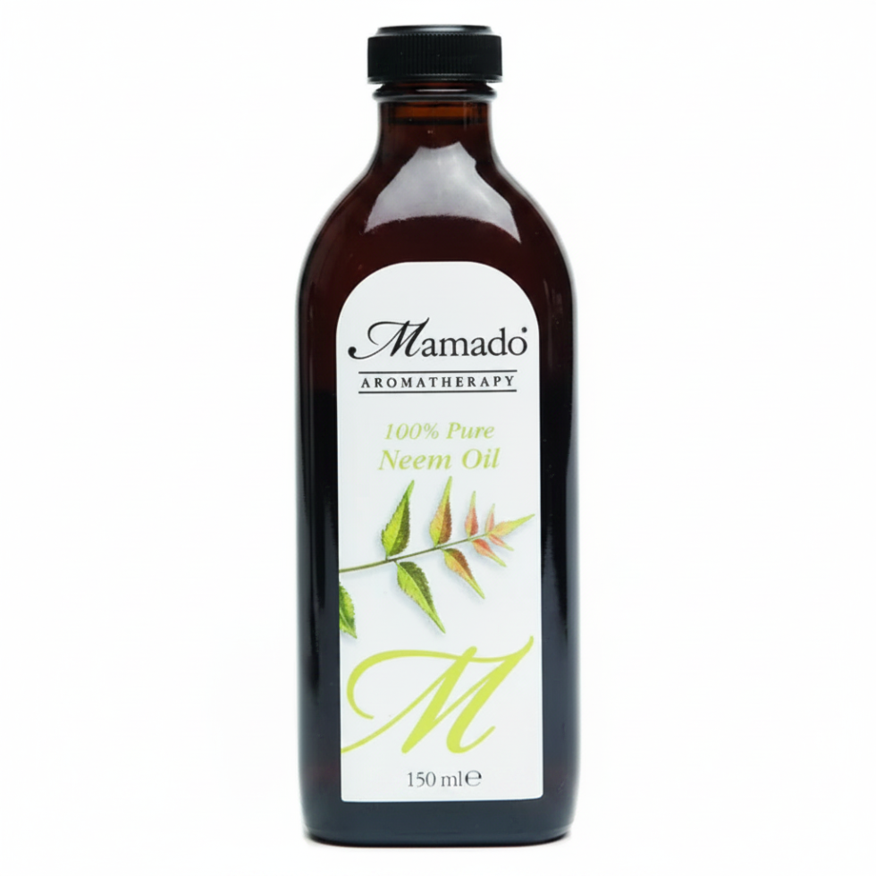Mamado natural neem oil 150ml antibacterial and healing oil for skin hair and nails care for purification and healthy scalp support