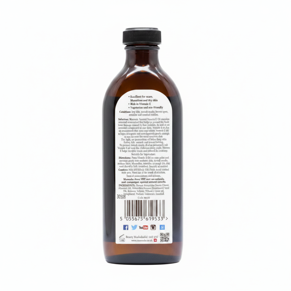 Mamado natural vitamin E oil 150ml hydrating and nourishing skin and hair oil for moisture softness and healthy glow