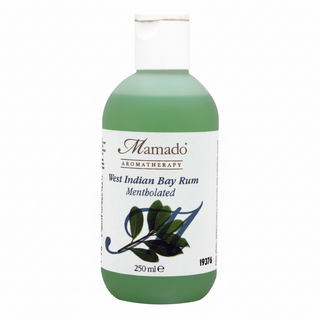Mamado west indian bay rum mentholated 250ml cooling aftershave and fresh fragrance for men with menthol soothing and refreshing grooming care