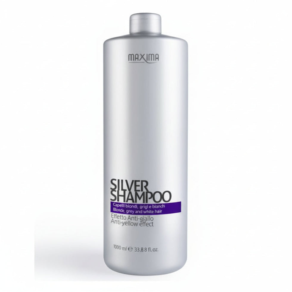 maxima professional silver shampoo 1000ml anti yellow toning for blonde grey hair
