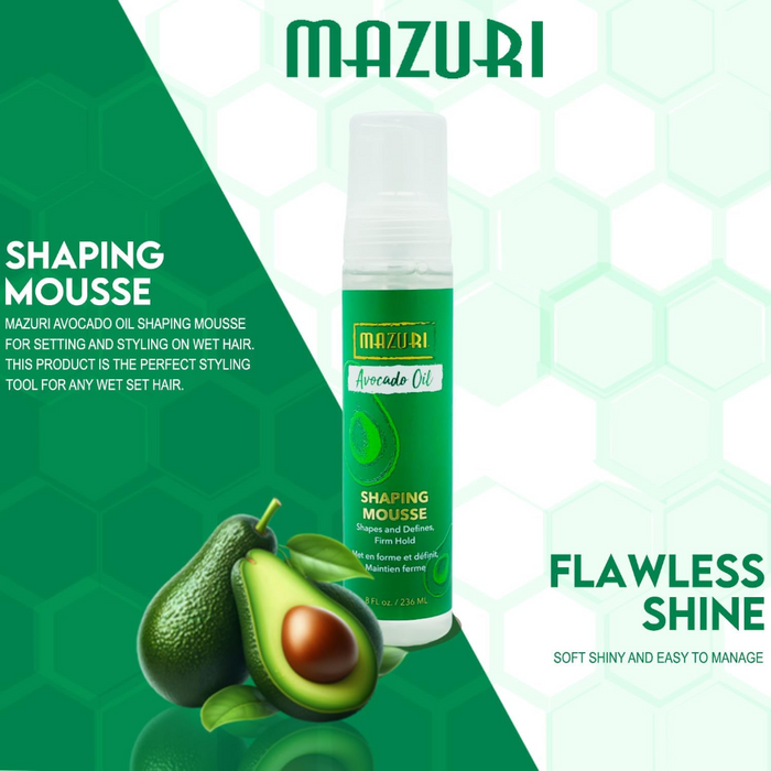 Mazuri Avocado Oil Shaping Mousse 567g | Volume, Define & Nourish Hair